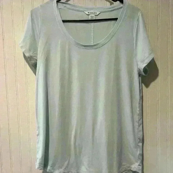 ATHLETA T Shirt STRATUS II Tee Light Mint Green Scoop Neck SS Women's S - Picture 7 of 7